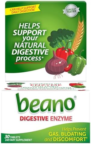 Beano Digestive Enzyme, Helps Prevent Gas & Bloating, 100 Tablets