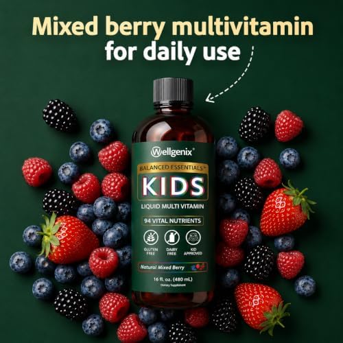 Wellgenix Balanced Essentials Kids Liquid Multivitamin, 16 Fl Oz