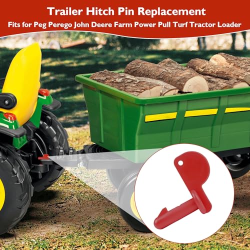 Trailer Hitch Pin Fits Peg Perego John Deere Farm Power Pull Turf Tractor | Red Coupling Hitch Pin Replacement for Peg Perego John Deere Tractor