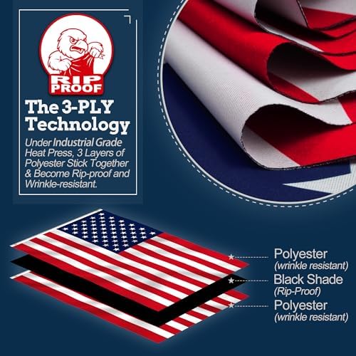 ANLEY Fly Breeze American National Flag 4x6 Foot Polyester - Vivid Color and Fade proof - Canvas Header and Brass Grommets - Banner Flags 4 X 6 Ft
