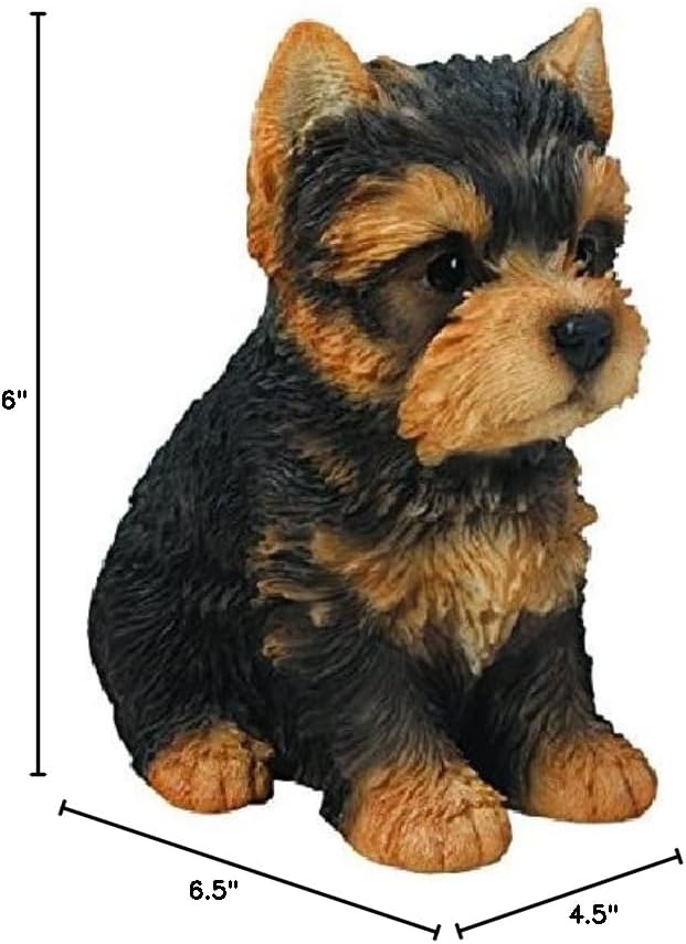 Hi-Line Gift Ltd Sitting Yorkshire Terrier Puppy, Brown/Black, 6.5"