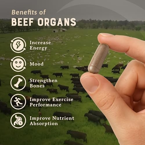 HEART & SOIL Beef Organs Supplement, 180 Capsules