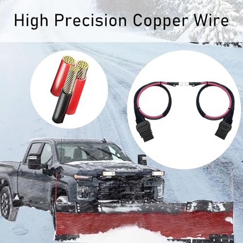 Cable Plow and Truck Side 2-Pin with Dust Cover, Model 21294 8245 61169 8274, Western Plow Parts, Boss Plow Wiring Harness, Snow Plow for Truck