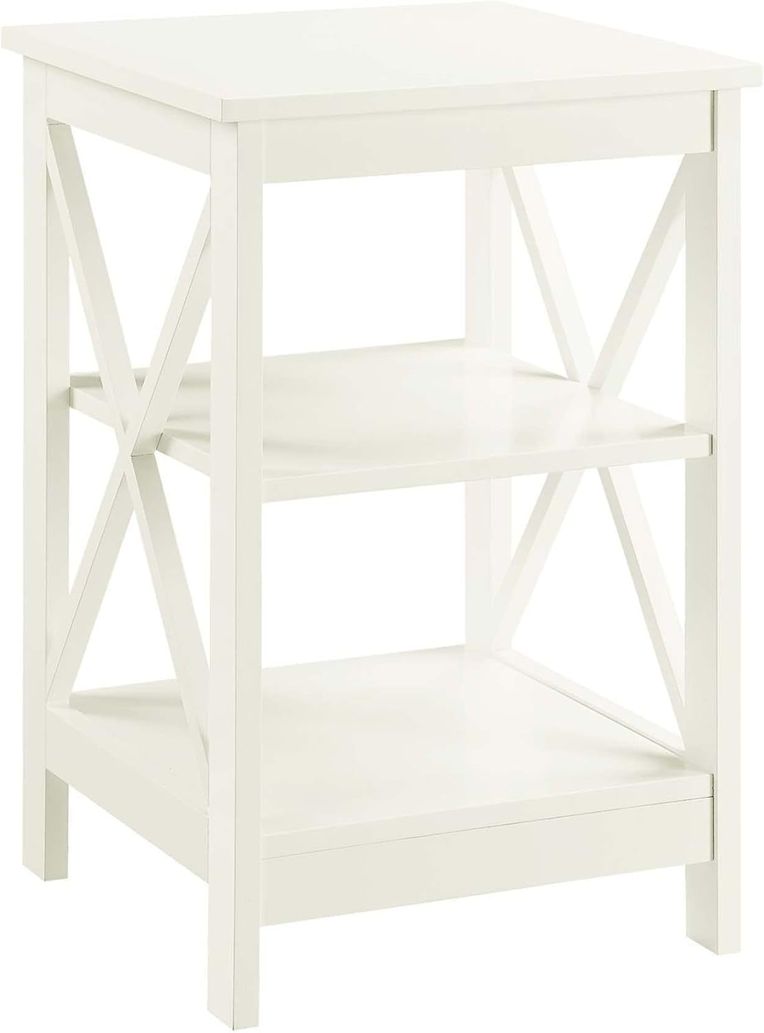 Convenience Concepts Oxford End Table 15.75" - Modern Living Room Table with Storage Shelves, Transitional Nightstand Side Table for Home Decor and Display, Espresso