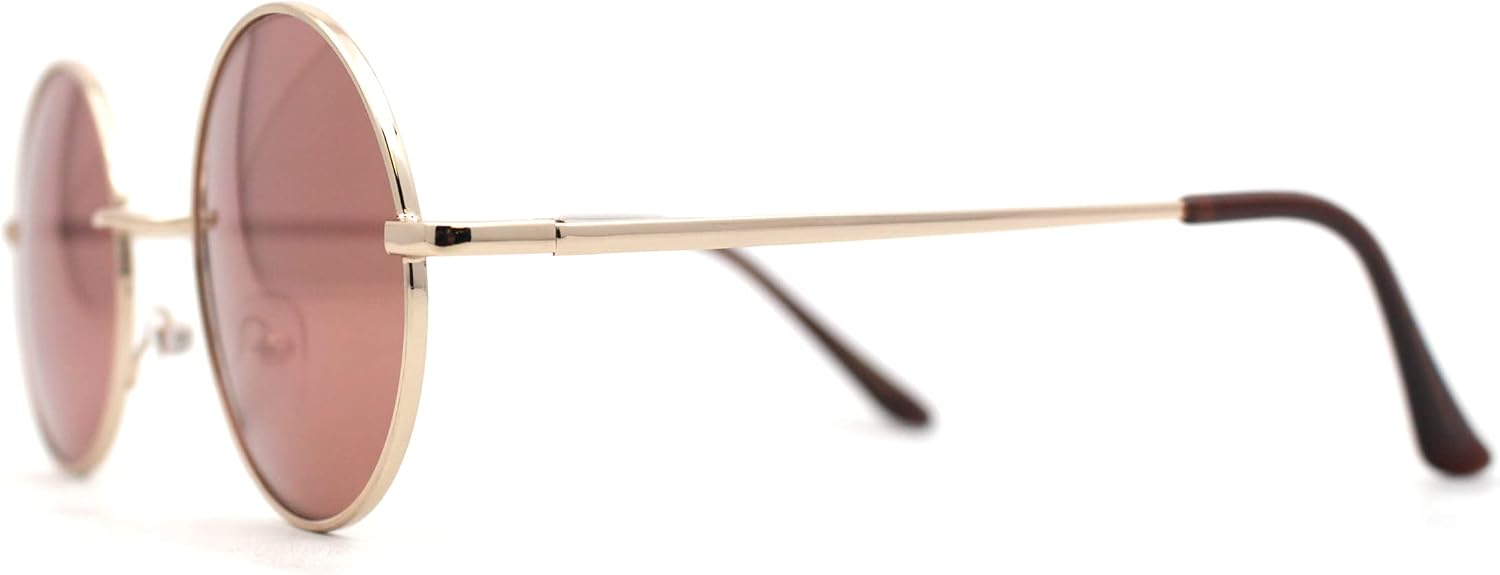 SA106 Reflective Color Mirrored Hippie Groove Round Circle Lens Retro Sunglasses