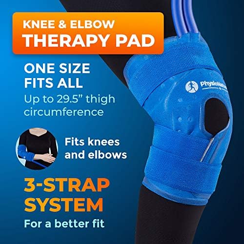 PhysioNatural Cold Therapy Ice Machine for Knee Surgery Recovery – Programmable Continuous Cryotherapy System with Adjustable Knee Pad for Post-Op