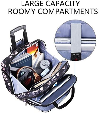 KROSER 15.6 Inch Rolling Laptop Computer Bag,Wheeled Briefcase for women