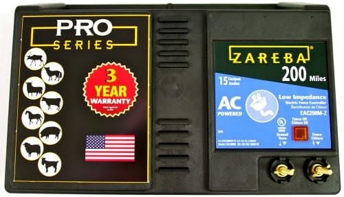 Zareba 200-Mile Low Impedance Electric Fence Charger | 15 Joule Output, Contain Cattle, Horses, Goats, Pigs