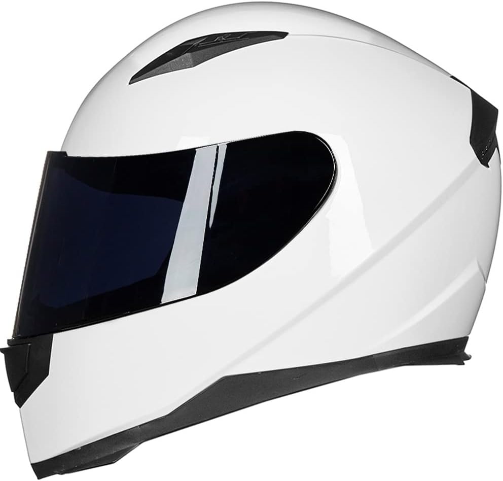 ILM Full Face Motorcycle Street Bike Helmet with Removable Winter Neck Scarf + 2 Visors DOT Model ILM-313