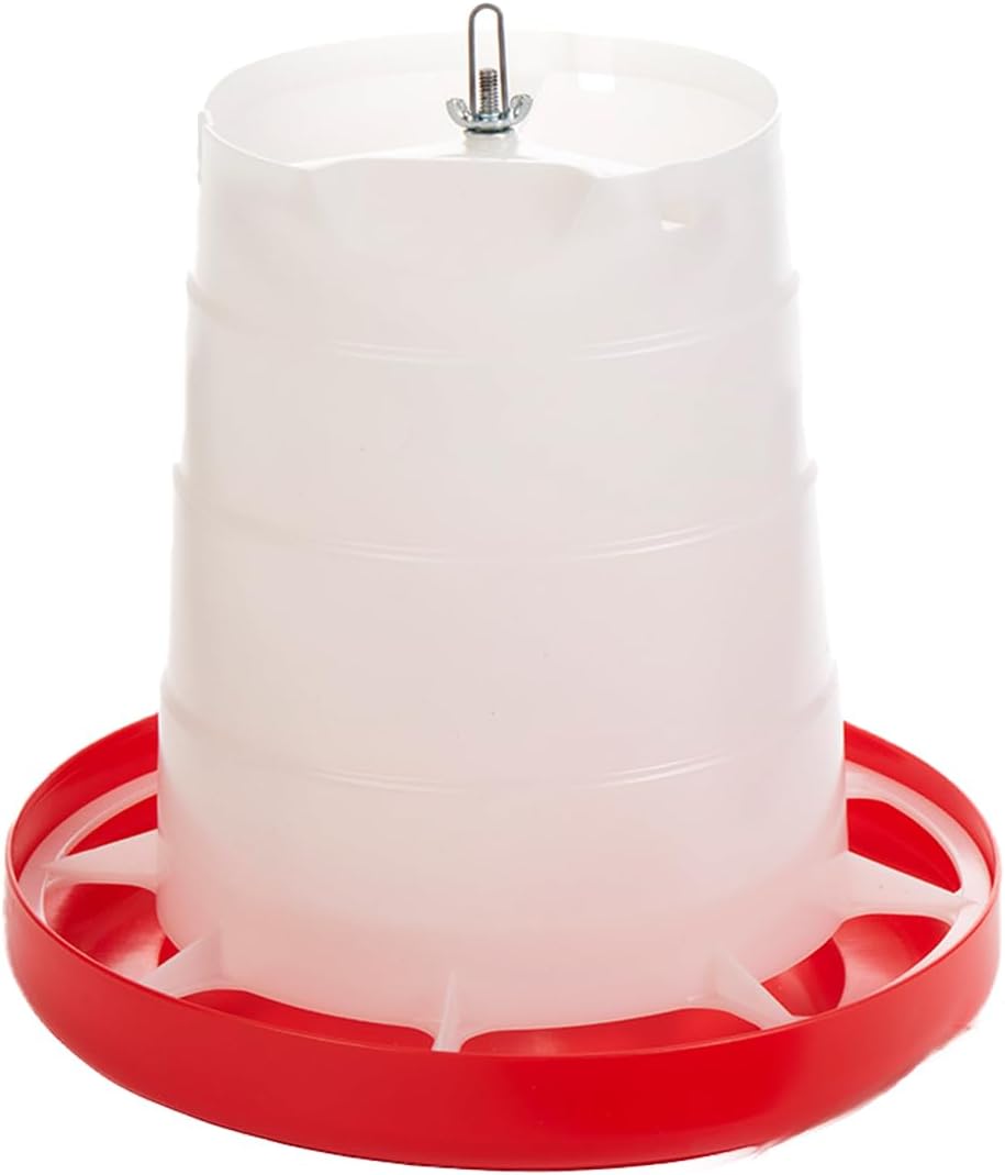 Little Giant® Plastic Hanging Poultry Feeder | Heavy Duty Automatic Feed Container for Poultry (Red, 3 Pound)