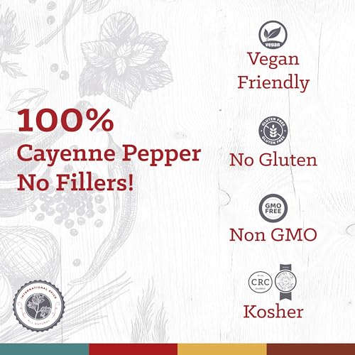 Cayenne Pepper by International Spice, Red Cayenne Pepper Seasoning Powder, Essential Gourmet Kitchen Spice, Bulk, 3 lb. Bag