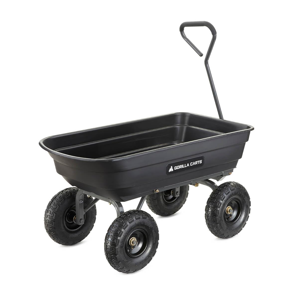Gorilla Carts Poly Garden Dump Garden Cart with Easy to Assemble Steel Frame, Camping Wagon with Quick Release System, 1200 Pound Capacity, and 13 Inch Tires | 1,200-lb Capacity, 6 Cu Ft Tub Poly Dump Cart with Quick-Release Dump for Bigger Yard Cleanup…