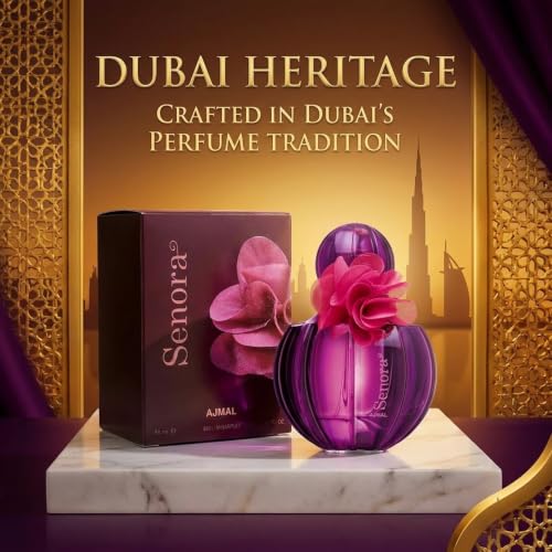 Ajmal Senora EDP for Women, 2.5 fl oz / 75 ml | Almond and bergamot bloom into orange blossom and vanilla. A refined, long-lasting signature.