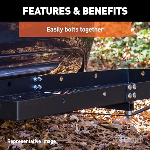 CURT 18109 Tray-Style Trailer Hitch Cargo Carrier, 500 lbs. Capacity, 60-Inch x 19-1/4-Inch, Fits 2-Inch Receiver