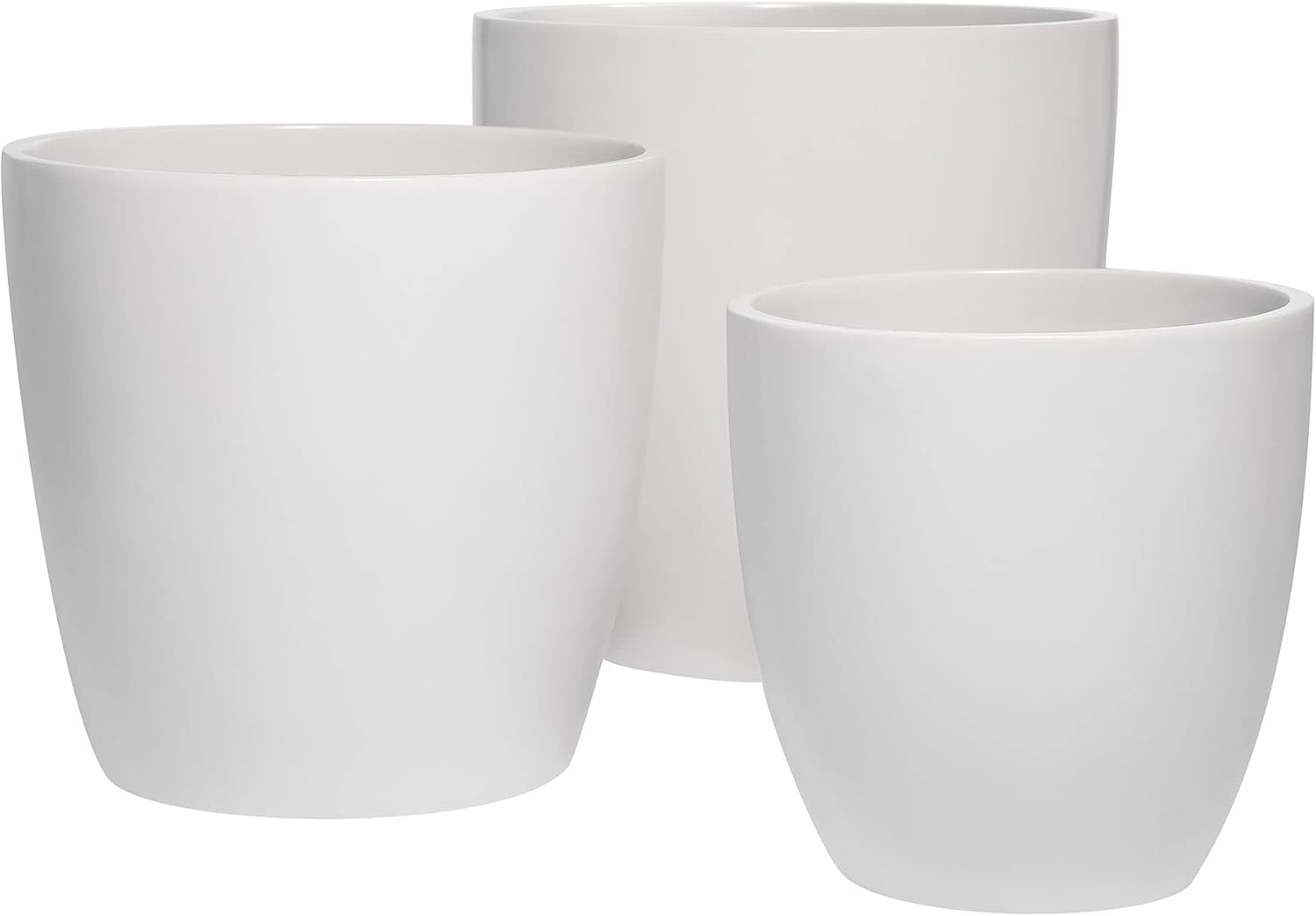 Napa Round Cylinder Fiberglass Planter, White, 22 Inch