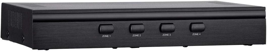 Monoprice SS-4 Premium 4 Channel Speaker Selector, with Impedance Protection, Supports 12-16 AWG Speaker Wire, Individual Zone On/Off Buttons, 138157