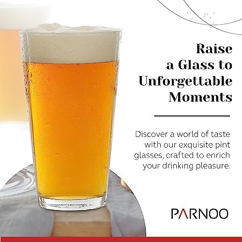 Pint Glasses Set of 6 - 16 oz Drinking Glasses Made for Cold Beverages - 16 oz Mixing Glass & Highball Set of 6 for Homes
