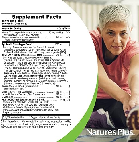 NaturesPlus AgeLoss Kidney Support - 90 Tablets - with Vitamin D3 & Magnesium - Vegetarian, Gluten Free - 30 Servings