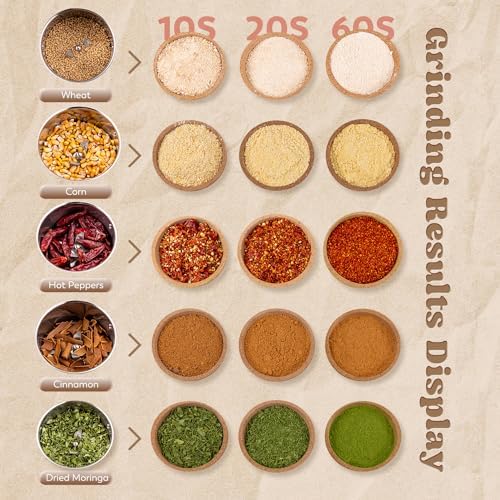 Moongiantgo Grain Mill Grinder Commercial Spice Grinder, 2500g Swing, 110V