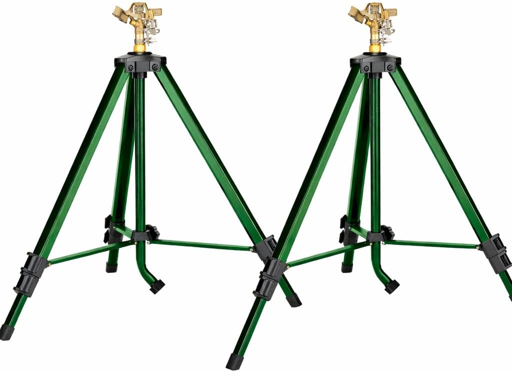 Orbit 58308Z Brass Impact Sprinkler on Tripod Base - Heavy-Duty Brass Sprinklers on Tripod.