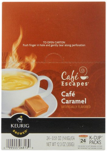 Café Escapes Keurig K Cups, Caramel, 24 Count