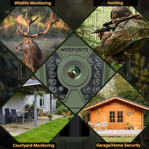 WOSPORTS Mini Trail Camera 30MP 1080P HD Game Camera with Night Vision Motion Activated Waterproof