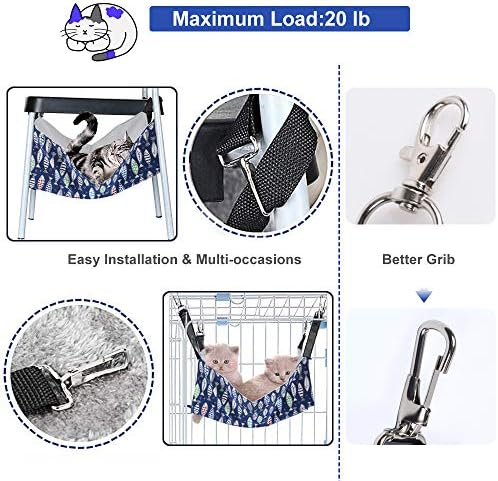 Cat Hammock Bed for Cage, 22x18 inch Adjustable Hanging Cat Hammock