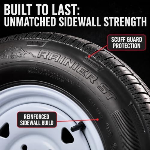 eCustomrim 2-Pack Radial Trailer Tire Rim Assembly ST175/80R13 5 Lug White | Spoke Wheel, 5 Lug on 4.5 Inch Center Bolt Pattern