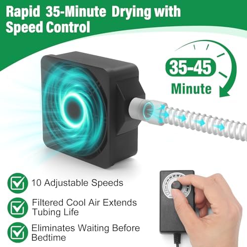 9 Pack CPAP Cleaning Kit with Hose Dryer, Fits 15mm & 22mm Hose | CPAP Cleaner Supplies, 10-Speed Control Dryer, 7ft Tube Cleaning Brush