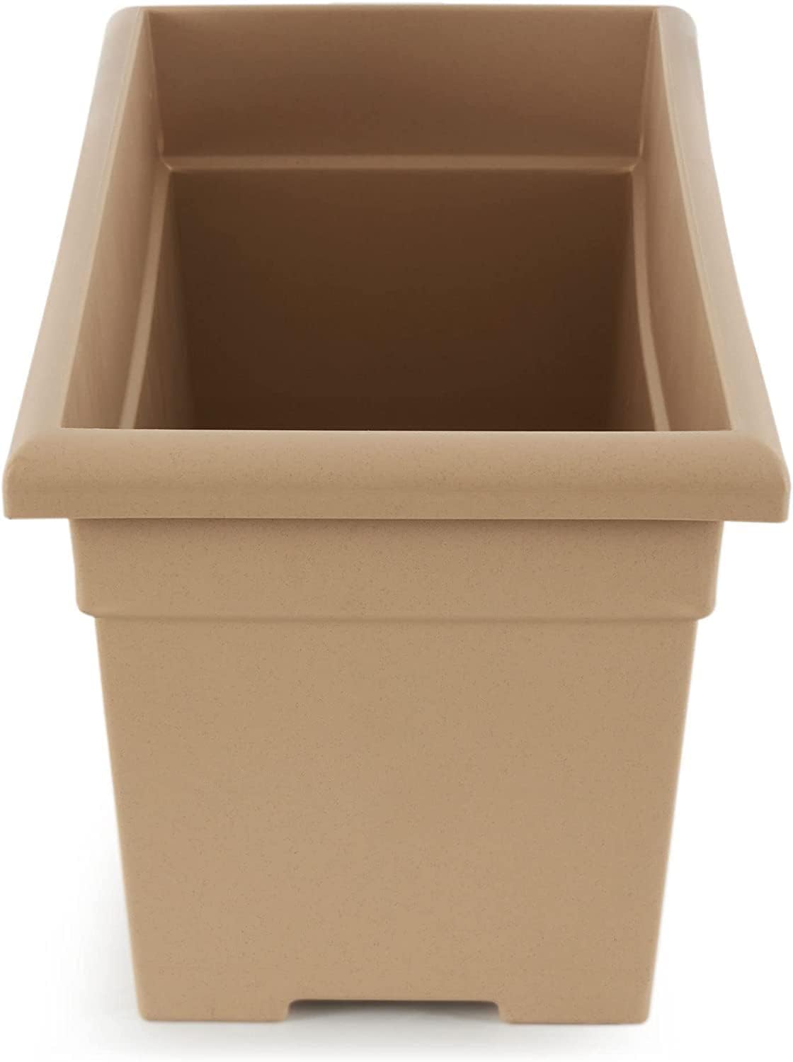 The HC Companies Romana Planter Box, 28 Inch, Clay, 1-Pack | Plastic, Drainage Plug, Lightweight, UV-Resistant, for Garden, Patio, Balcony & Fence
