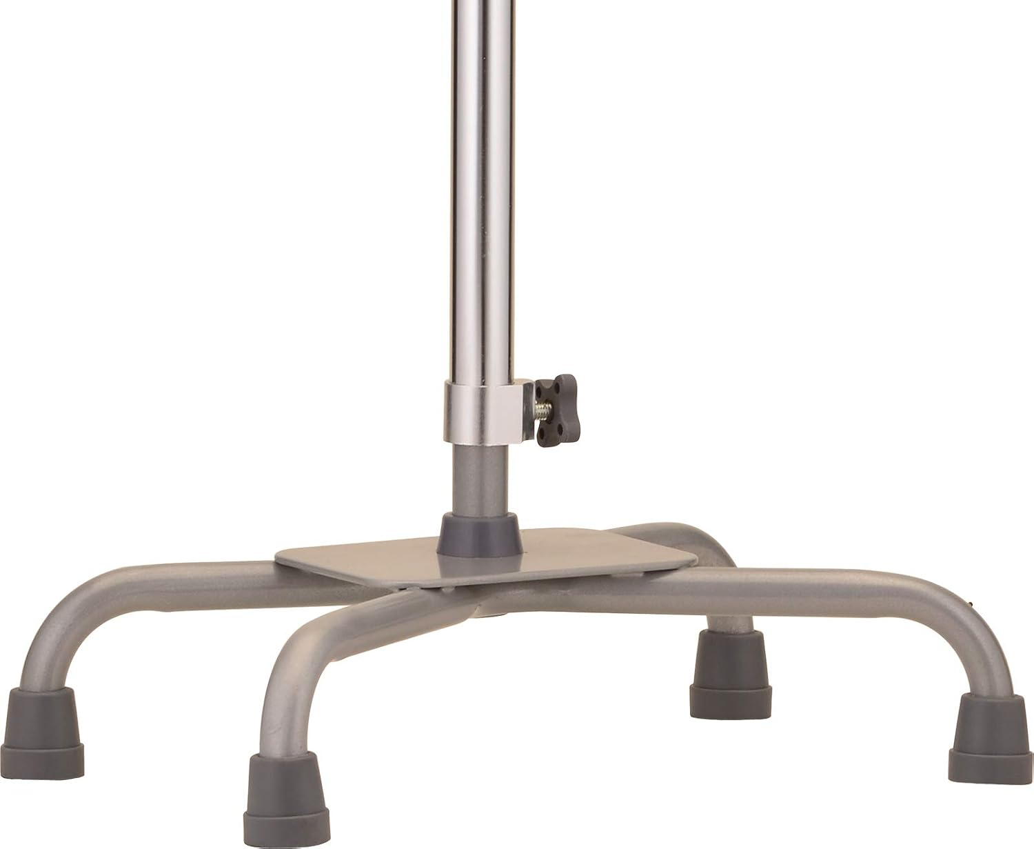 NOVA Heavy Duty Quad Cane with Large Base, 500 lb Weight Capacity Bariatric Walking Cane with Offset Handle, Adjustable Height Aluminum 4-Prong Cane, Right or Left Hand Use, Silver