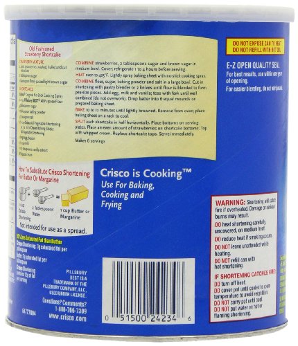 Crisco All Vegetable Shortening, 48 Ounce (Pack of 4)