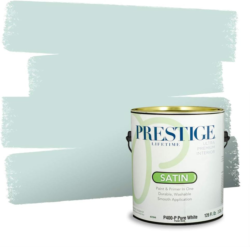 PRESTIGE Paints Exterior Paint and Primer In One, 1-Gallon, Semi-Gloss, Comparable Match of Behr* Intercoastal Gray*