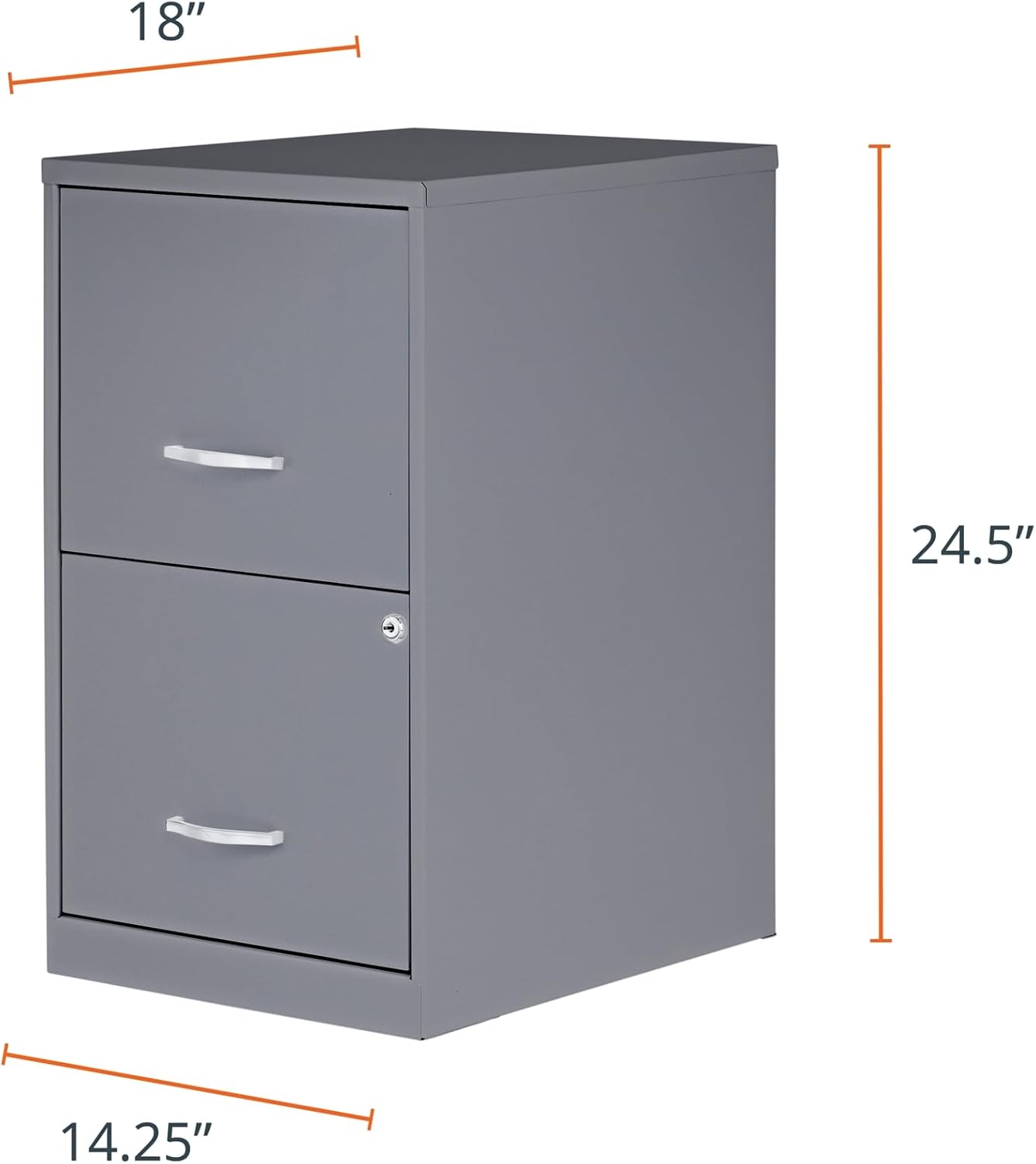 NuSparc 2 Drawer Locking Filing Cabinet | Pre-Assembled Steel Construction | Space-Saving Design is Perfect for Home and Small Office | Letter-Size | Assembled in North America