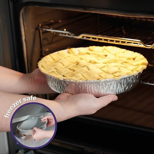 MATANA 40 Pack 9 Inch Round Aluminum Foil Pie Pans with Lids, Pie Tins Disposable for Cinnamon Rolls, Baking Tarts & Cakes, Pie Pan For Cooking