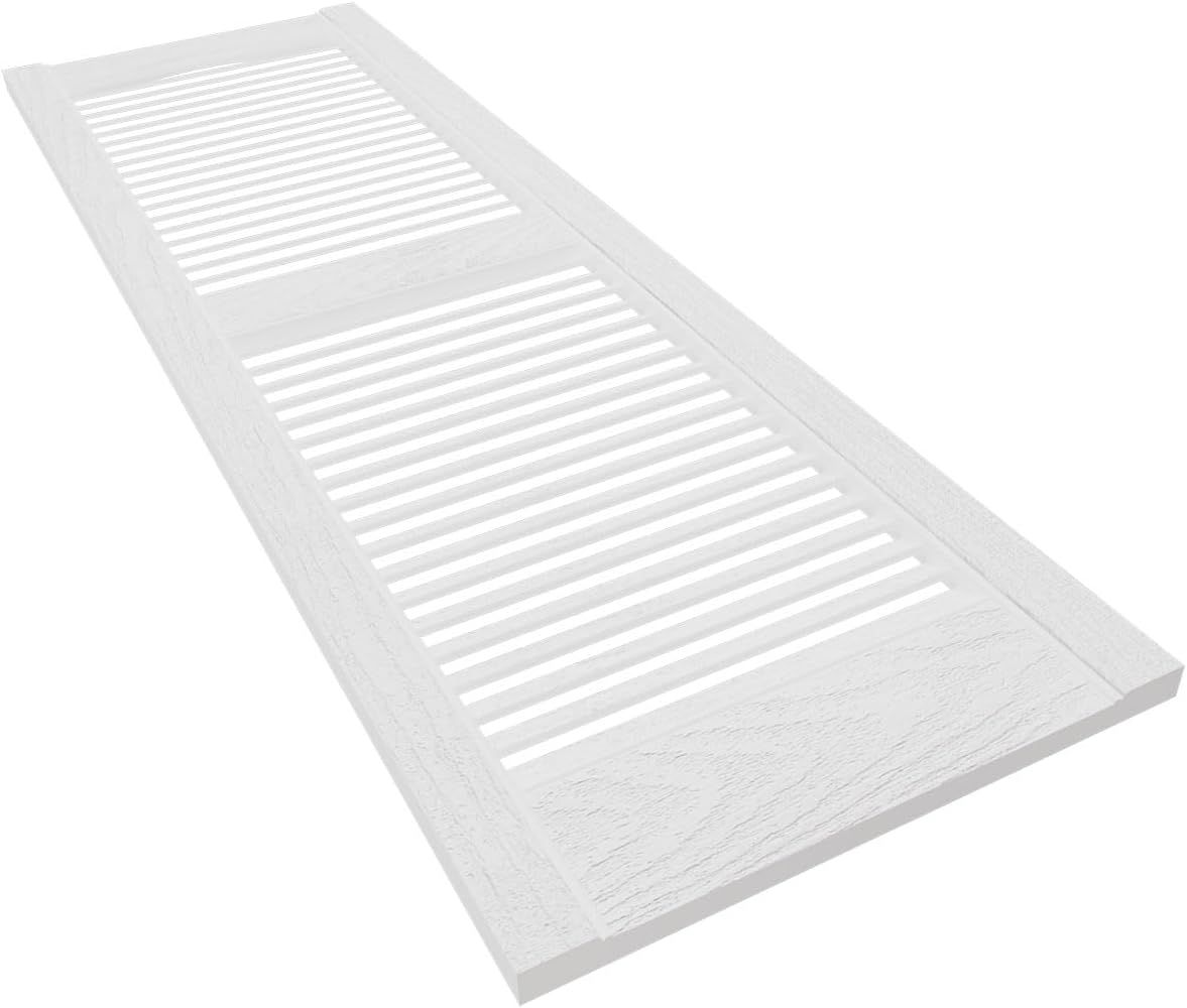 Mid America 00011455002 Standard Size Cathedral Top Center Mullion, Open Louver Vinyl Shutter, w/Installation Shutter-Lok's & Matching Screws (Per Pair), 002, 14 1/2"W x 55"H, Black
