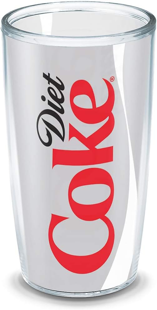 Tervis Plastic 1069599 Coca-Cola - Diet Coke Tumbler with Wrap and Frosted Lid 24oz, Clear