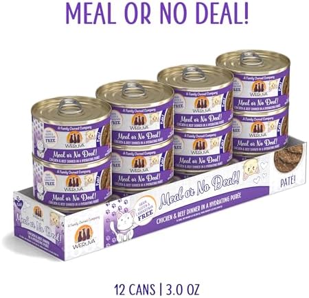 Weruva Classic Cat Paté, Meal or No Deal! with Chicken & Beef, 3oz Can (Pack of 12)