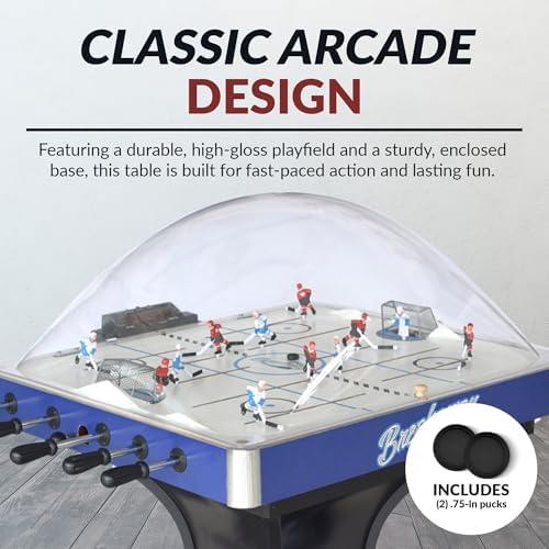 Hathaway Breakaway 41-In Dome Hockey Table for Family Game Room - With EZ-Grip Handles, Easy-Open Dome Top, LED Scoring Unit