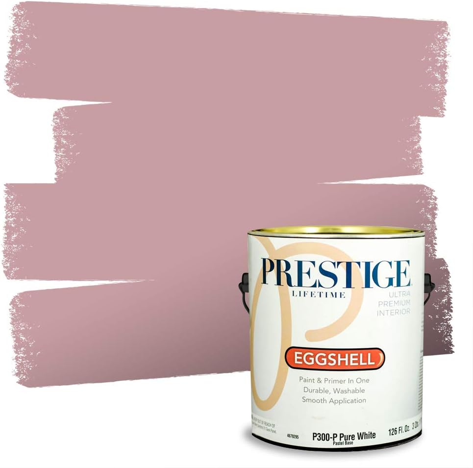 PRESTIGE E500-P-SW6303 Exterior Paint and Primer in One, 1-Gallon, Semi-Gloss, Comparable Match of Sherwin Williams Rose Colored, 1 Gallon, SW17-Rose