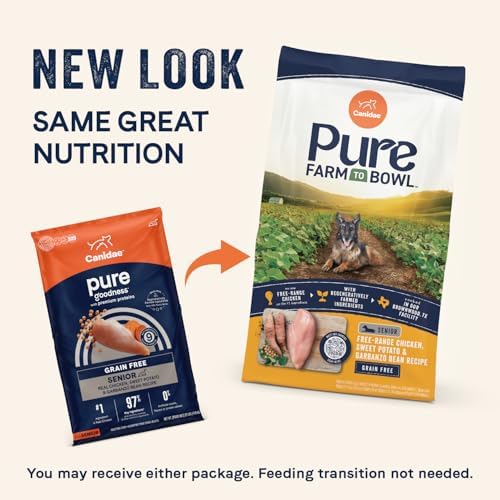 Canidae Pure Farm to Bowl Dry Senior Dog Food - Limited Ingredient Formula - Grain, Wheat & Soy-Free - Senior Dog Friendly - 22 lb - Free-Range Chicken, Sweet Potato & Garbanzo Bean Recipe