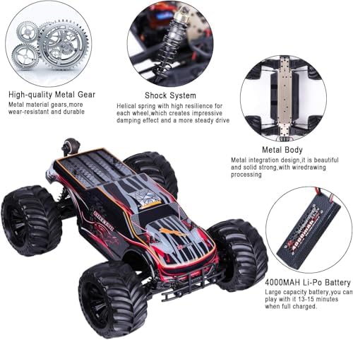 JLBRACINGRC 1/10 Brushless RC Cars for Adults, 80+ KPH, 4WD RC Trucks |120A ESC Monster Trucks, All-Terrain Off-Road Big Remote Control Car