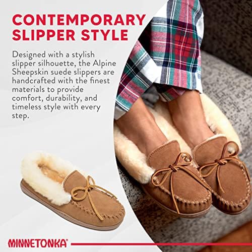 Minnetonka Women's Alpine Sheepskin Moccasin Slippers