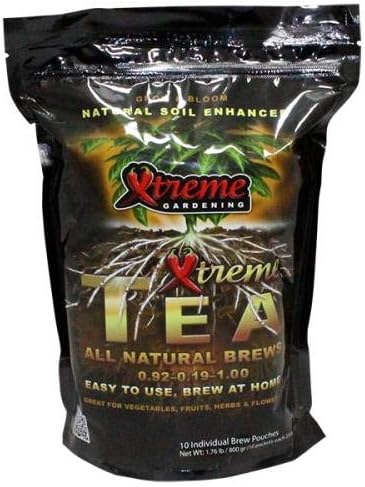 Xtreme Gardening Xtreme Tea Brews – Compost Tea Kit, 2-Pack 80g Pouches, Each Brews 5 Gallons, Bloom Booster & Yield Booster with Worm Castings & Microbe Food Pack, Works with Any Fertilizer Program