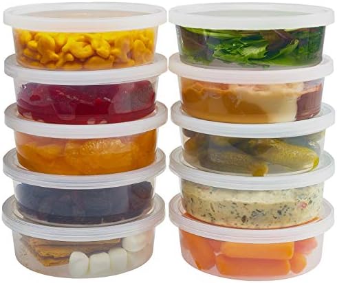 DuraHome - Deli food Storage Containers with Lids 32 oz, Quart Pack of 24 Leak-proof Freezer Safe Microwaveable Soup Storage Container - Clear Plastic Premium Quality