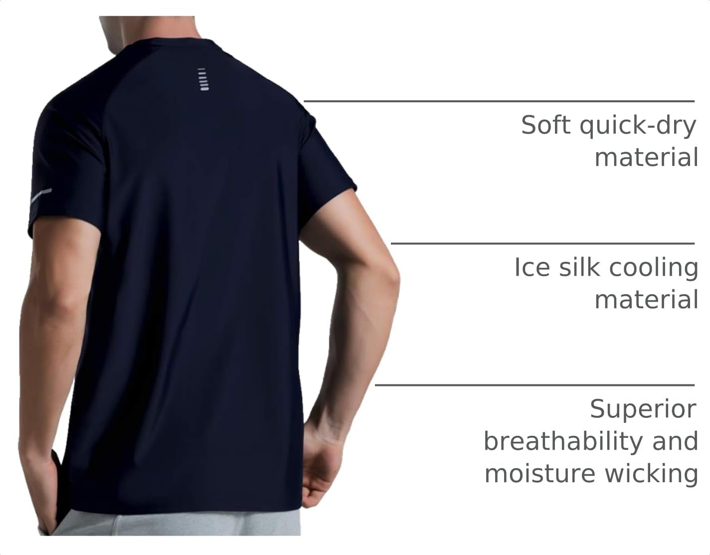 THE GYM PEOPLE Men's Cooling Running Shirts Ice Silk UPF 50+ Workout Tshirt
