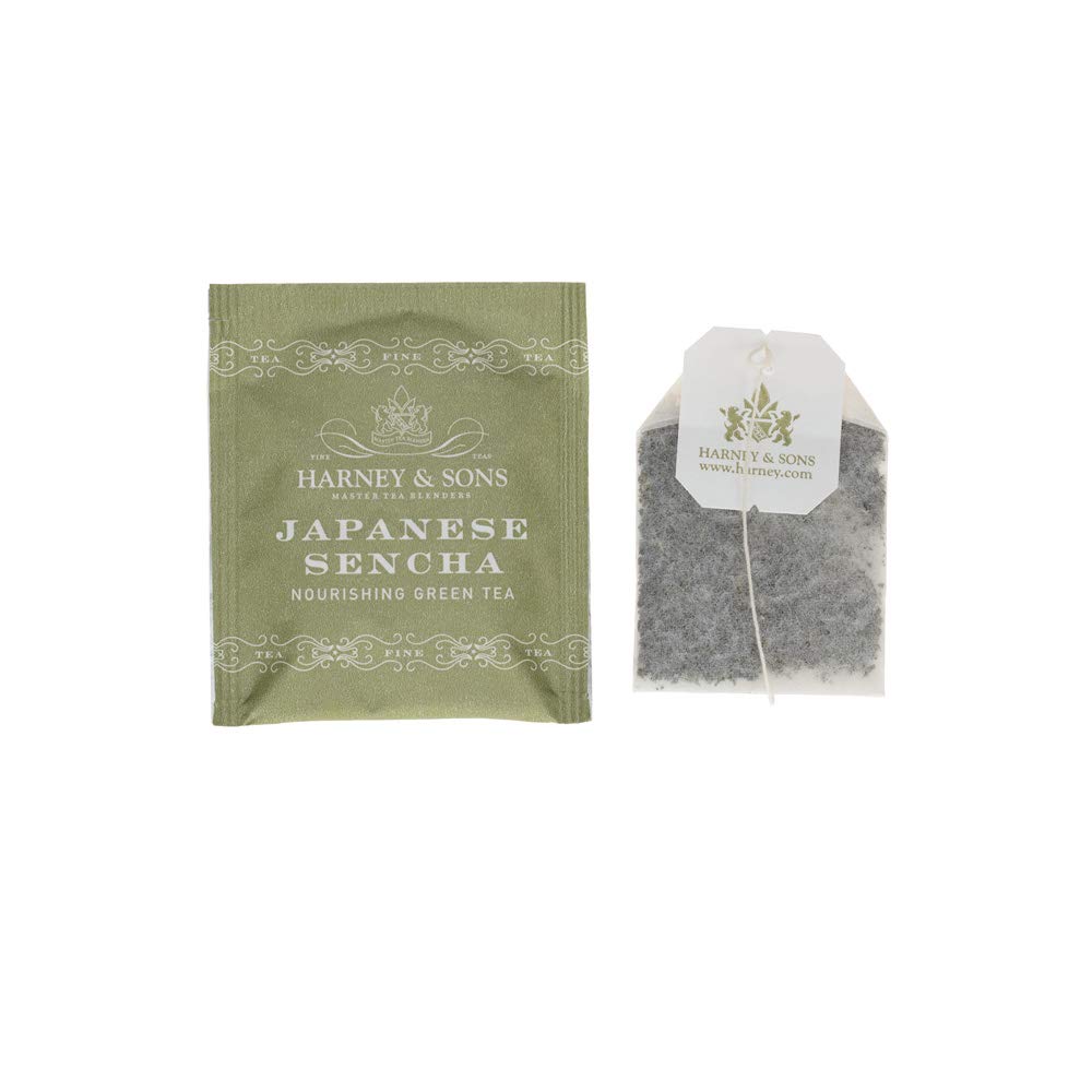 Harney & Sons Japanese Sencha Green Tea, 50 Tea Bags | Japanese Sencha green tea with a light, delicate flavor. Contains caffeine.