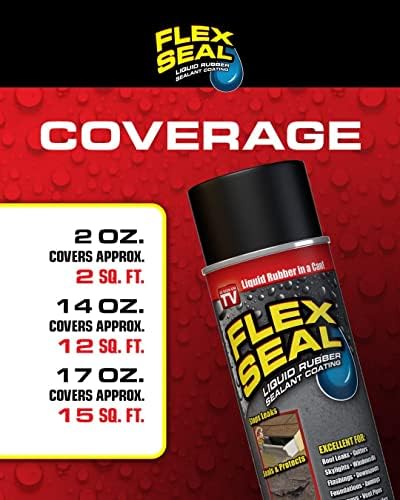 Flex Seal, 14 oz, 6-Pack, Brite, Stop Leaks Instantly, Waterproof Rubber Spray On Sealant Coating, Perfect for Gutters, Wood, RV, Campers, Roof Repair