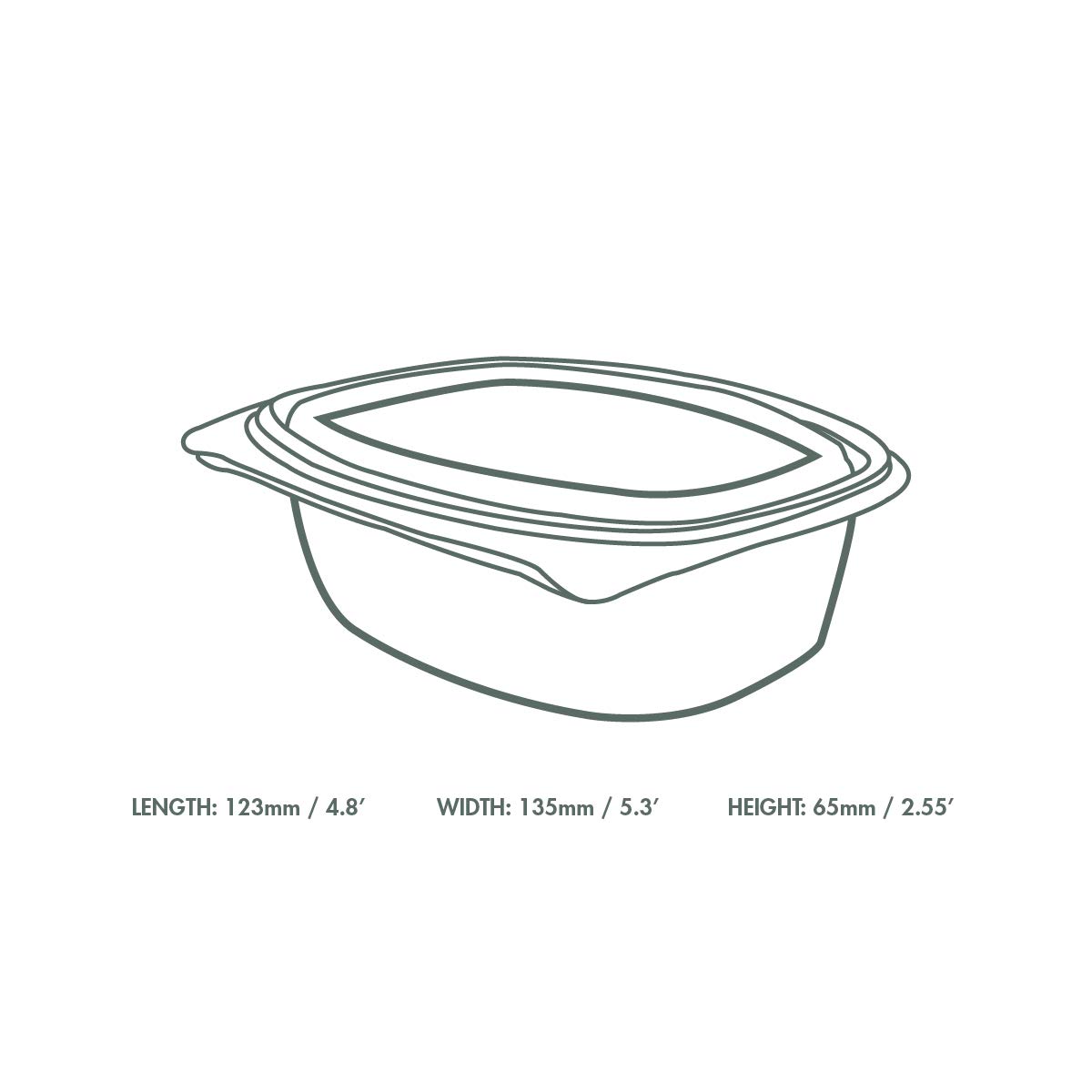 Vegware Compostable 32oz Hinged Clear Deli Containers, Case of 200, PLA Plastic Meal Prep, To Go Box With Lid, Made from PLA, A Renewable Material Made from Plants, Tight Seal for Freshness