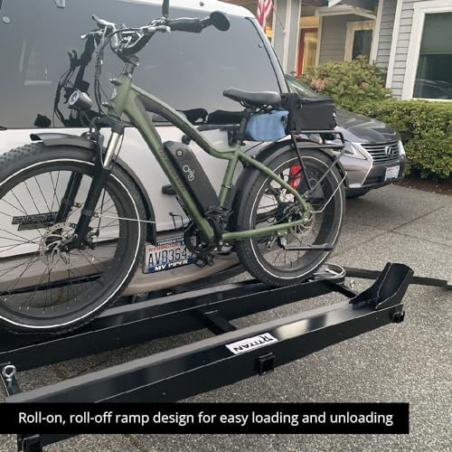 Titan Ramps Dual Motorcycle Carrier with Ramp Extension for 2" Hitch, Fits Motorcycles, Dirt Bikes, Bicycles, and Scooters, 600 Pound Capacity